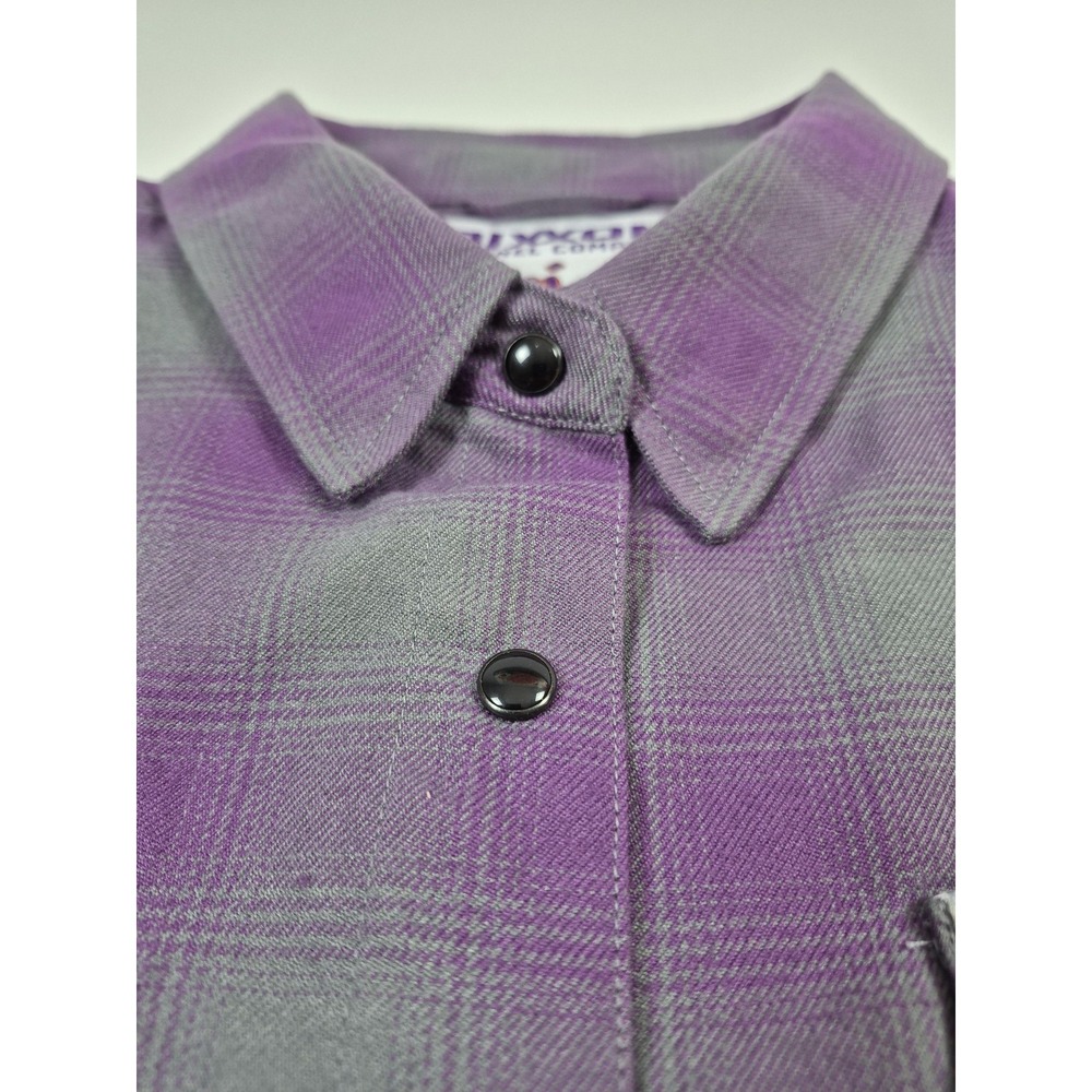Dixxon Flannel Company Shirt Womens 2X Purple Grey Plaid Snap Reign Western - Picture 5 of 15